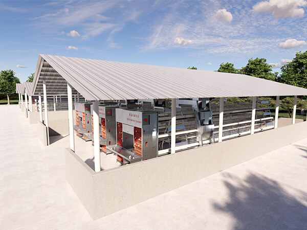 Exterior of a 10,000 bird layer house